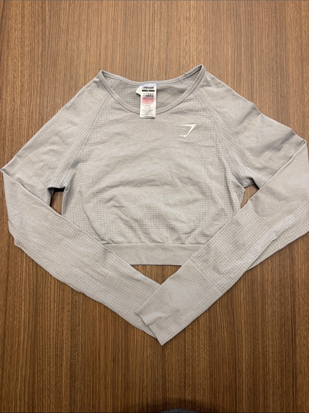 Gymshark Light Gray Seamless Long-Sleeve Crop Top
